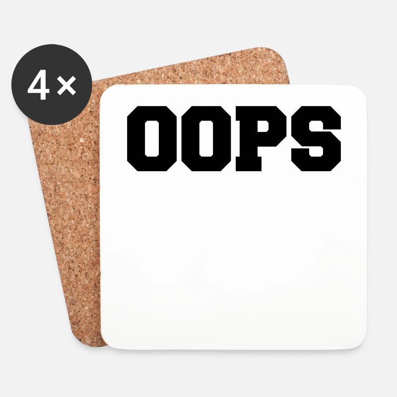 oops - Untersetzer (4er-Set) - Weiß