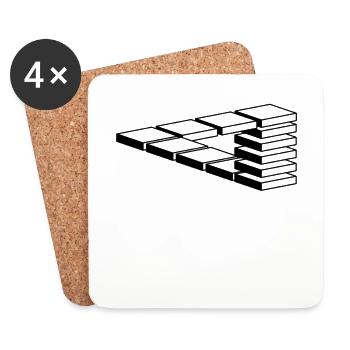 illusion d'optique - Dessous de verre (lot de 4) - blanc - Devant