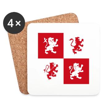 Wappen Potter Löwe ritter Geschlecht red lions fun - Untersetzer (4er-Set) - Weiß - Vorne