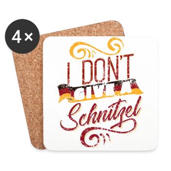 Funny Schnitzel Shirt German Flag - Untersetzer (4er-Set) - Weiß - Vorne