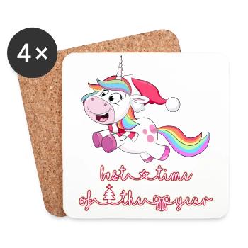 licorne licorne - Dessous de verre (lot de 4) - blanc - Devant
