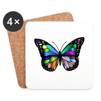 Schmetterling mit bunten Flügeln Natur & Tiere - Untersetzer (4er-Set) - Weiß - Vorne
