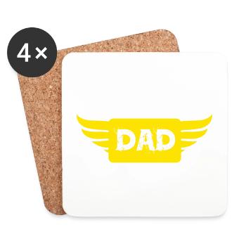 Le plus grand jour de père de papa du monde cadeau papa Père - Dessous de verre (lot de 4) - blanc - Devant
