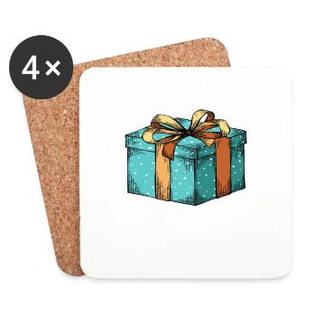 Gangsta Wrapper - Weihnachten - Einpacker - Untersetzer (4er-Set) - Weiß - Vorne