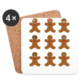 Lebkuchen Emojis lustiger Weihnachtswinterurlaub - Untersetzer (4er-Set) - Weiß - Vorne