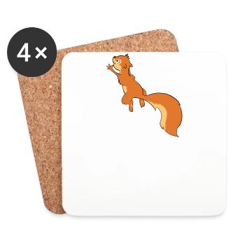 Kletterndes Eichhörnchen Nagetier Squirrel - Untersetzer (4er-Set) - Weiß - Vorne