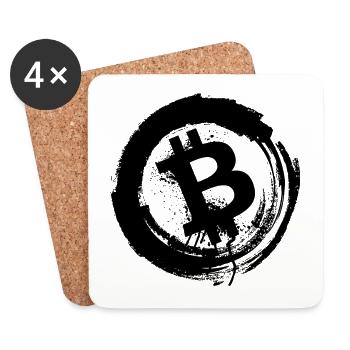 Bitcoin Design Logo - Coasters (set of 4) - white - Front