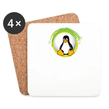 Computer System Penguin Nerd pc inside code admin - Coasters (set of 4) - white - Front