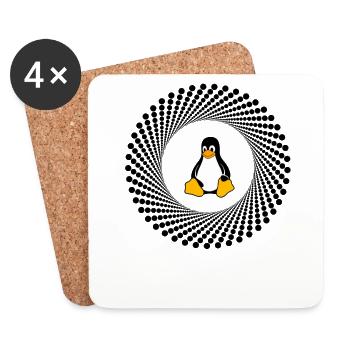 Computer System Penguin Nerd pc inside Program lo - Coasters (set of 4) - white - Front