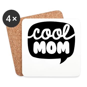 Cool Mom - Untersetzer (4er-Set) - Weiß - Vorne