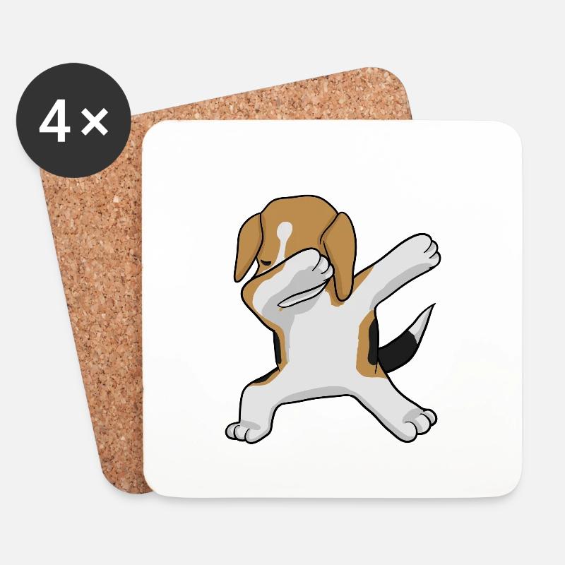 Beagle Dab - dabbing beagle - Untersetzer (4er-Set) - Weiß