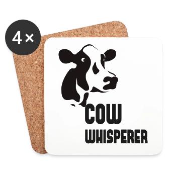 FUNNY COW WHISPERER POISON - Coasters (set of 4) - white - Front