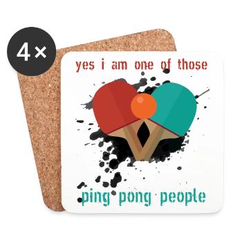 Ping Pong Tischtennis Fun TShirt Geschenk - Coasters (set of 4) - white - Front