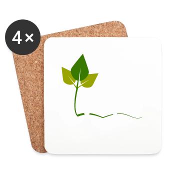 Vegan - Untersetzer (4er-Set) - Weiß - Vorne