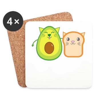Avocado & Toast Funny T Shirt - Untersetzer (4er-Set) - Weiß - Vorne