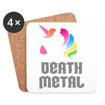Death Metal Unicorn - Untersetzer (4er-Set) - Weiß - Vorne