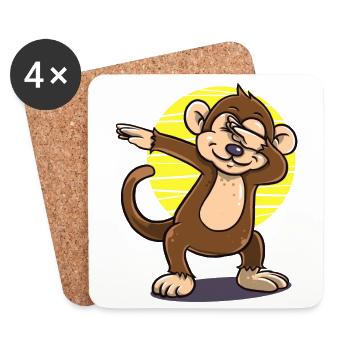 Dabbing dab Affe lustig Geschenk Gruselig Geburt - Untersetzer (4er-Set) - Weiß - Vorne
