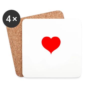 I LOVE OSTSEE - Untersetzer (4er-Set) - Weiß - Vorne