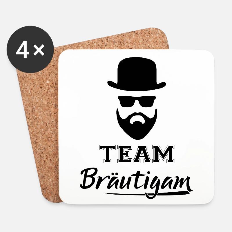 Team Bräutigam JGA Junggesellenabschied Party cool - Untersetzer (4er-Set) - Weiß