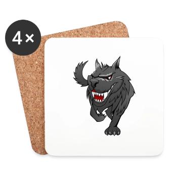 He does not dog - Coasters (set of 4) - white - Front