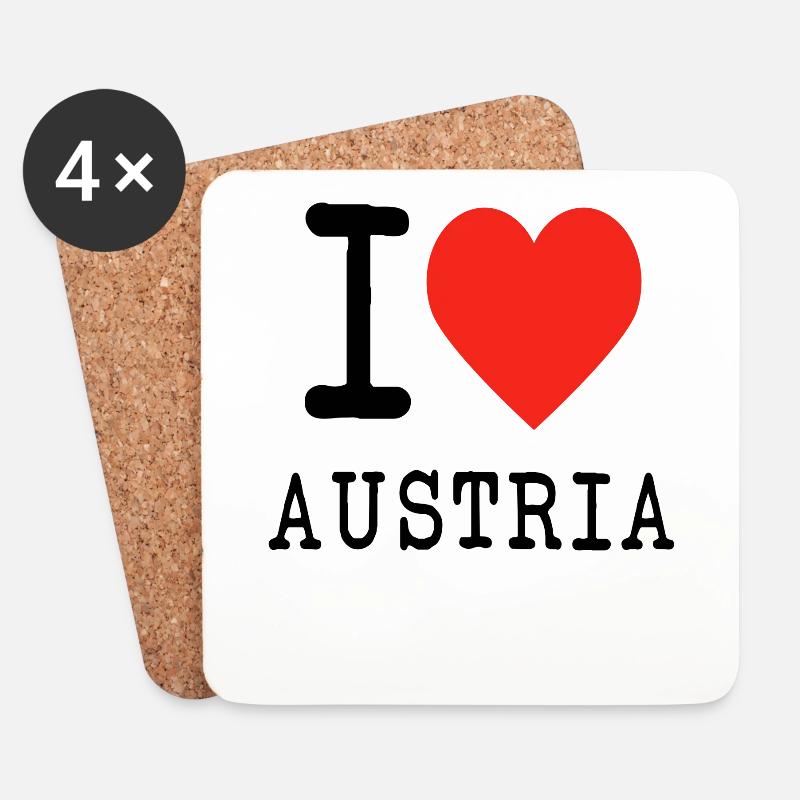 I love austria - Untersetzer (4er-Set) - Weiß