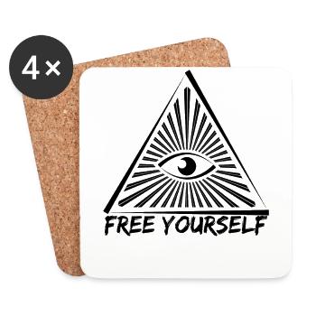 Anti-Illuminati Complot franc-maçon - Dessous de verre (lot de 4) - blanc - Devant