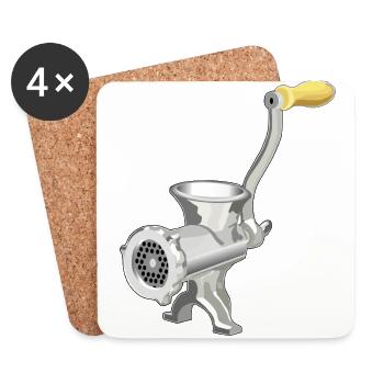 Hachoir à viande - Dessous de verre (lot de 4) - blanc - Devant