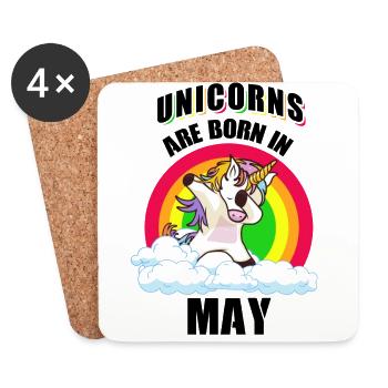 Unicorns Are Born In May Dab Gift - Coasters (set of 4) - white - Front