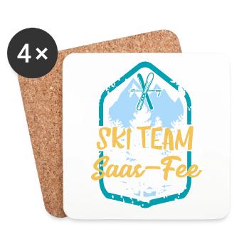 Skiteam Saas-Fee Ski Team Gift - Coasters (set of 4) - white - Front