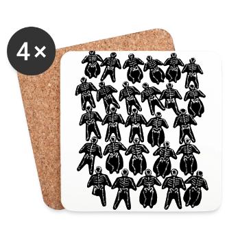 Hoseflower black - Coasters (set of 4) - white - Front