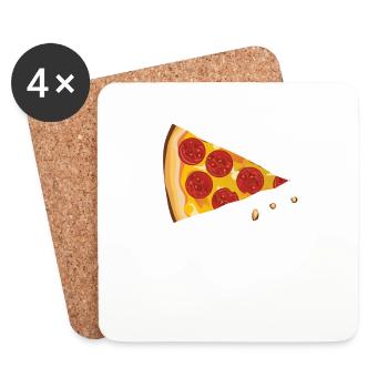 Pizza Slice Design Pizza Gift Idea Salami - Coasters (set of 4) - white - Front