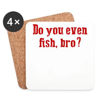 Funny Fishing - Dessous de verre (lot de 4) - blanc - Devant