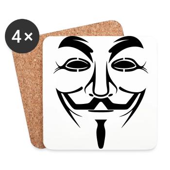 [FR] Anonymous - Untersetzer (4er-Set) - Weiß - Vorne