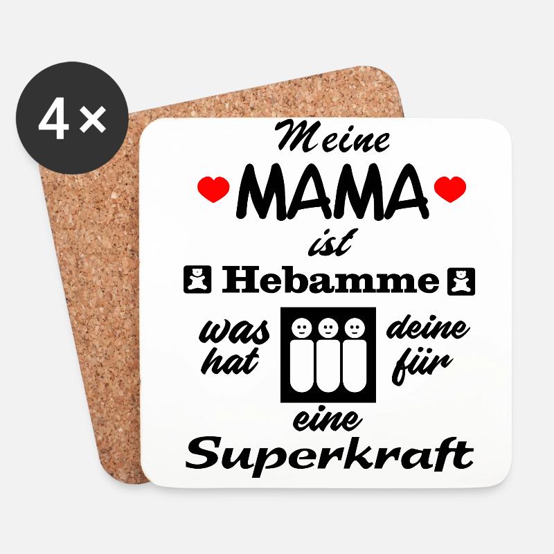 meine MAMA ist HEBAMME - Untersetzer (4er-Set) - Weiß