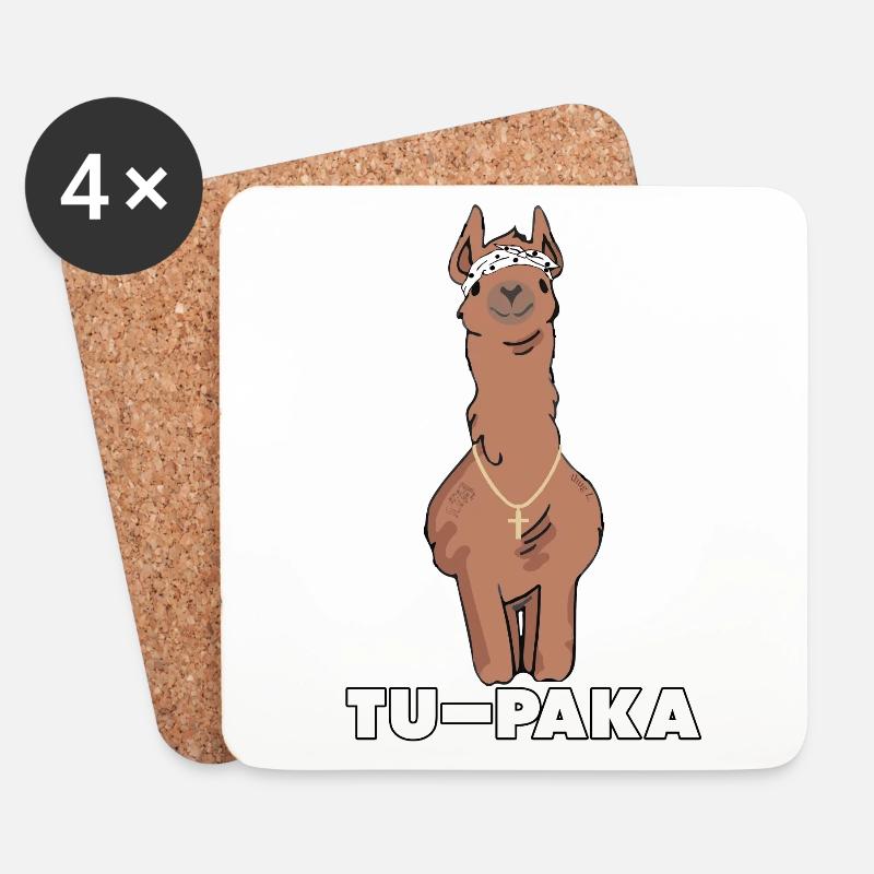 Funny Lama Alpaca Comic Animal Trend - Gift - Coasters (set of 4) - white