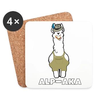 Funny Lama Alpaca Comic Animal Trend - Gift - Coasters (set of 4) - white - Front