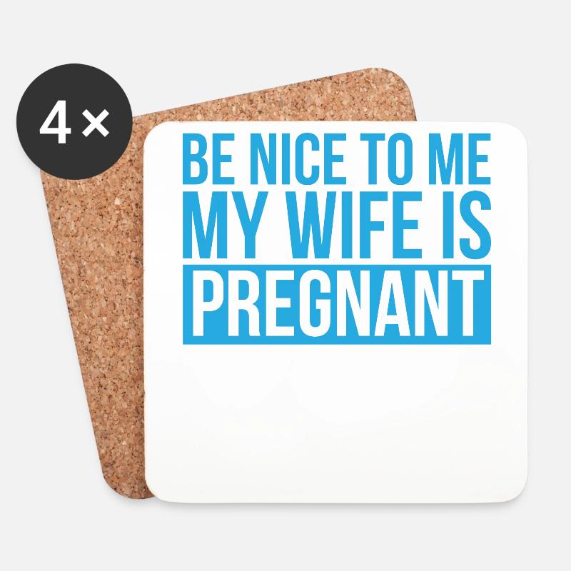 Schwangerschaft Papa Wife Mama Kind Baby Geschenk - Untersetzer (4er-Set) - Weiß