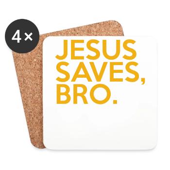 Jésus sauve Bro - Dessous de verre (lot de 4) - blanc - Devant