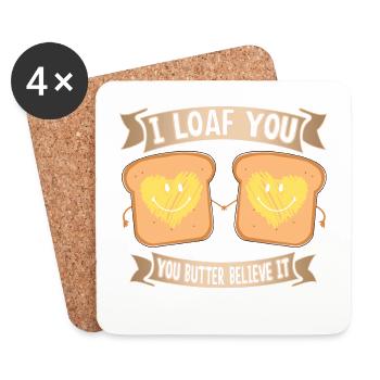 I Loaf You Valentine's Day Gift Dear Couples - Coasters (set of 4) - white - Front