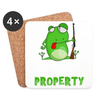 Hippity Hoppity Get Off My Property - Coasters (set of 4) - white - Front