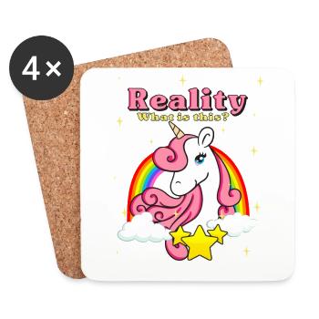 Unicorn rainbow clouds star gift - Coasters (set of 4) - white - Front