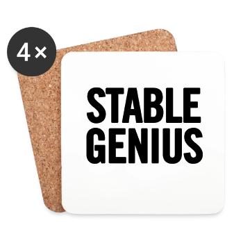 Stabil Genius Schwarz - Untersetzer (4er-Set) - Weiß - Vorne