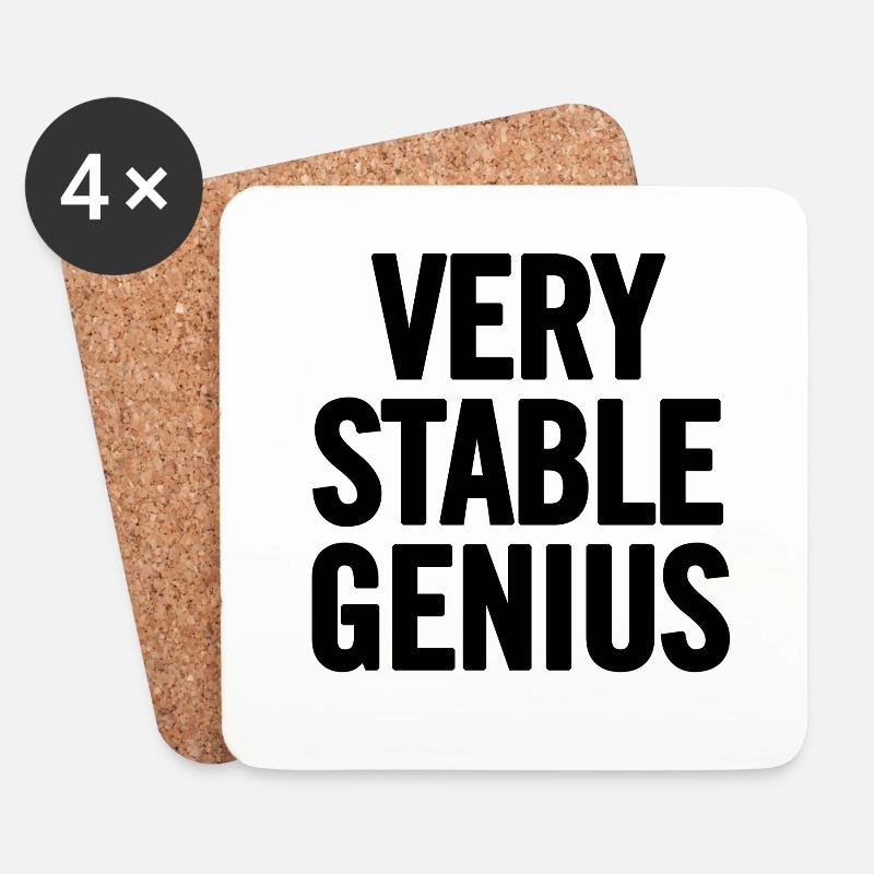 Very Stable Genius Schwarz - Untersetzer (4er-Set) - Weiß