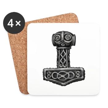 Thor Hammer Mjolnir Mjolnir - Coasters (set of 4) - white - Front