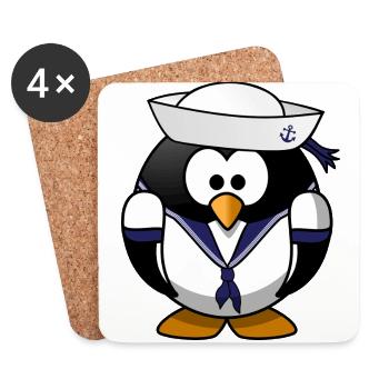 Matrosen Pinguin Geschenkidee Sonderangebot - Untersetzer (4er-Set) - Weiß - Vorne