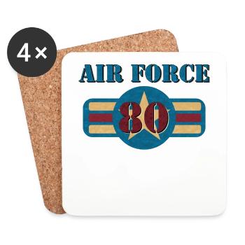 Vintage US Air Force USAF 80 Geschenk Military - Untersetzer (4er-Set) - Weiß - Vorne
