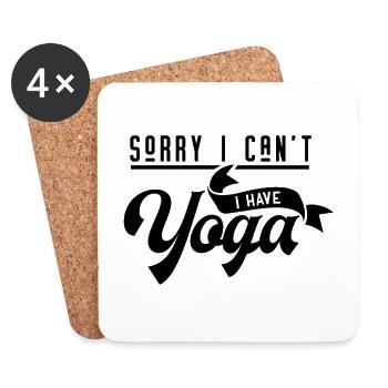 Sorry I can't - I have Yoga - schwarz - Untersetzer (4er-Set) - Weiß - Vorne