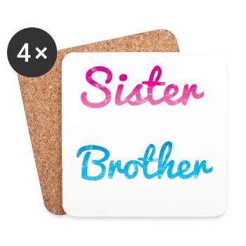 Stolze Schwester eines großartigen Bruders - Untersetzer (4er-Set) - Weiß - Vorne