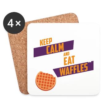 KEEP CALM AND EAT WAFFLES - Coasters (set of 4) - white - Front