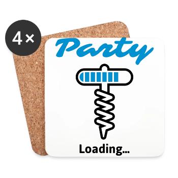 Party Loading ... - Coasters (set of 4) - white - Front